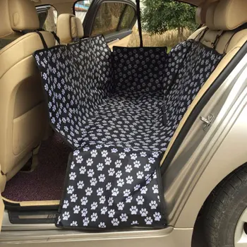 

Pet Carriers Oxford Fabric Paw Pattern Car Pet Seat Covers Waterproof Back Bench Seat Travel Accessories Car Seat Covers Mat