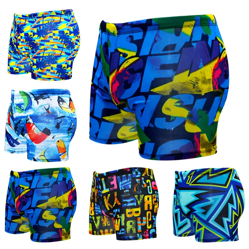

2019 Summer Fashion Printed Men Swimming Trunks Male Thin Beach Swimmsuit Boy Boxer Suits Swimwear Plus Size Men underwear