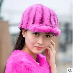 9 цветов женская меховая шапка из натуральной норки Зимняя теплая Модная женская меховая шапка MS-49 - Цвет: H