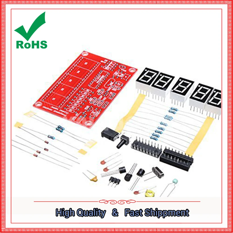 1Hz-50 МГц Частотомер с украшением в виде кристаллов для измерения частоты для измерения осциллятор пять цифровой дисплей трубки DIY kit модуль доска