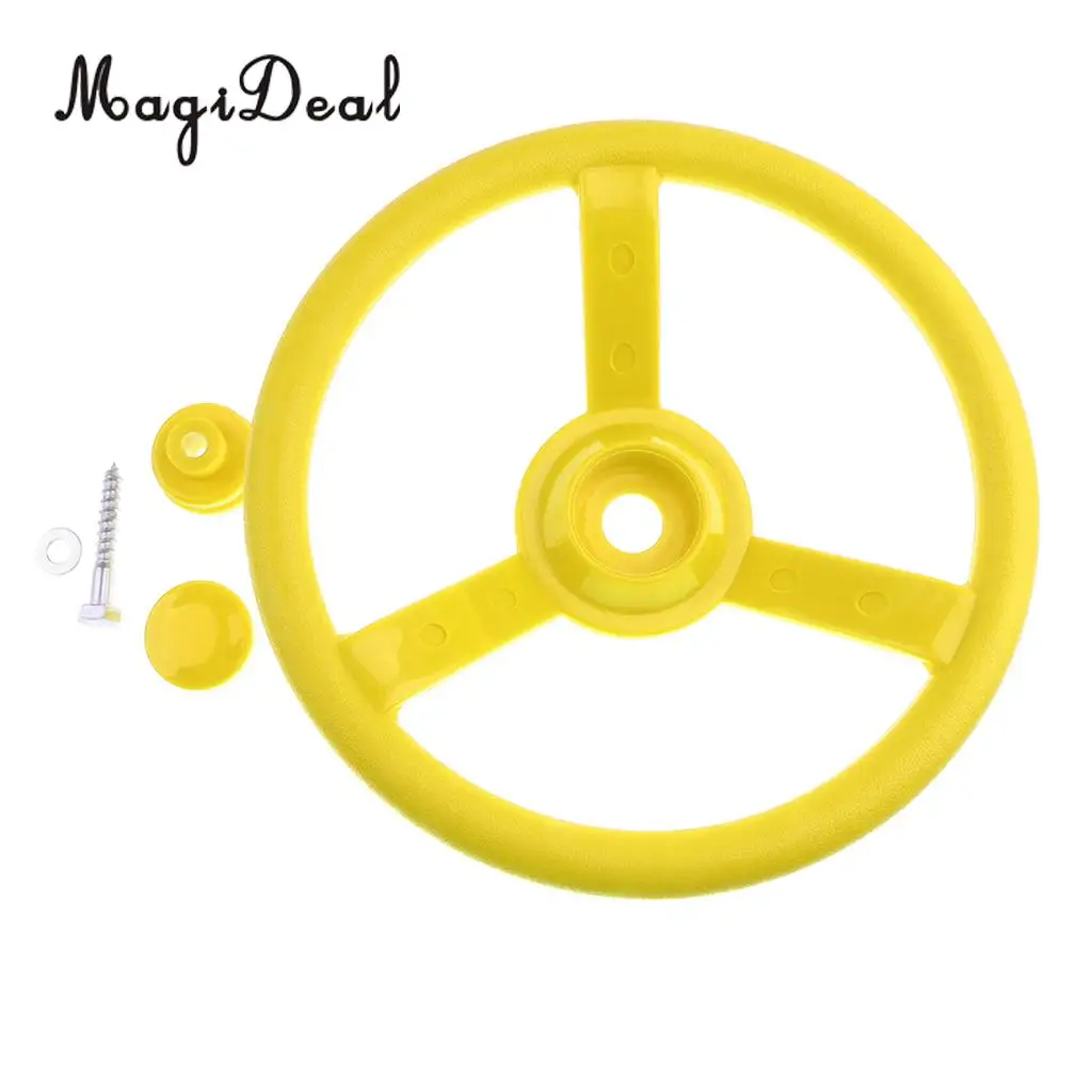 Kids Playhouse 6 Rungs Rope Climbing Ladder +Steering Wheel Toy Swing  Outdoor Sports Gym Fitness Toy
