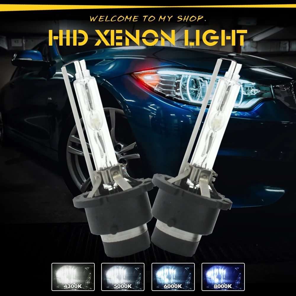 D2S D1S HID Xenon headlight Bulb High Brightness Bi-xenon Projector Lens Replacement lamp with metal holder 4300K 6000K 8000K