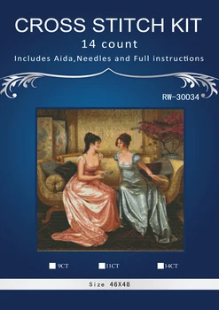 

girl good friends , Counted Cross Stitch 14CT Cross Stitch Sets Wholesale cartoon Cross-stitch Kits Embroidery Needlework