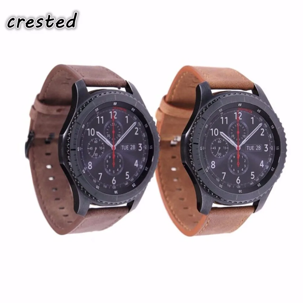 Хохлатый кожаный ремешок S3 Frontier для samsung Galaxy watch 46 мм 22 мм ремешок для часов huawei часы gt ремешок ретро браслет