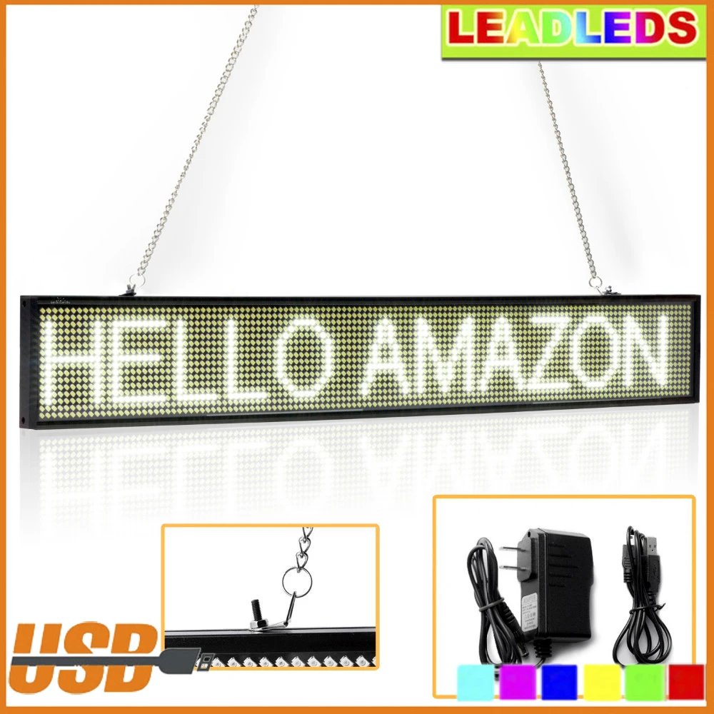 50CM White P5 SMD Store Led Sign Programmable Scrolling Message Can Russian support LED Display Board Time countdown display 50CM White P5 SMD Store Led Sign Programmable Scrolling Message Can Russian support LED Display Board Time countdown display