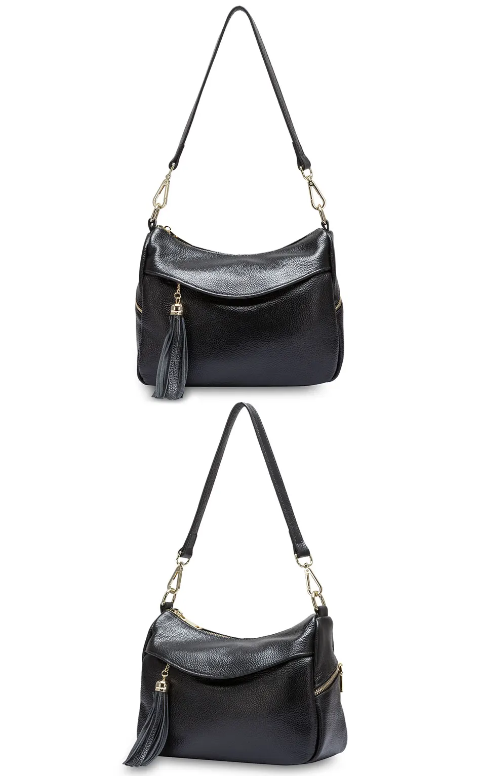 Zency 100% couro genuíno moda feminina ombro