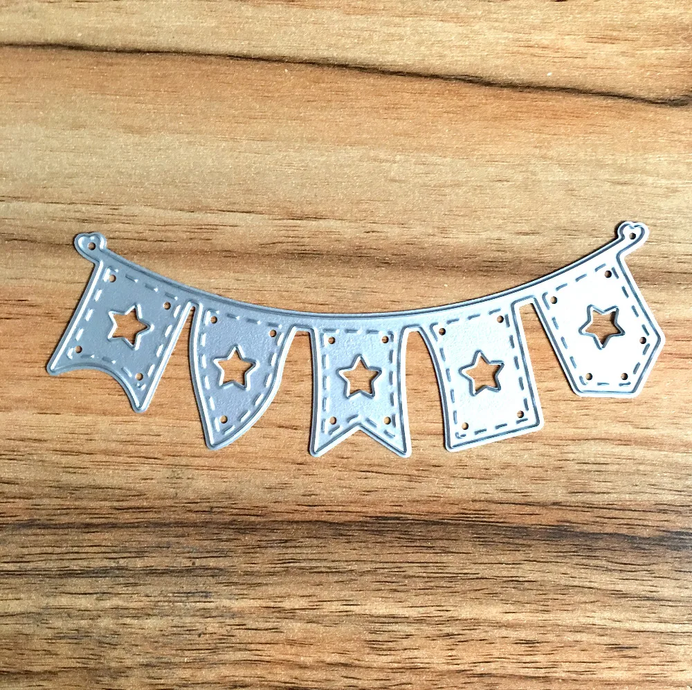 

Metal Flag Banner Cutting Dies Stencil For DIY Scrapbook Embossing Dies Album Card Decorative