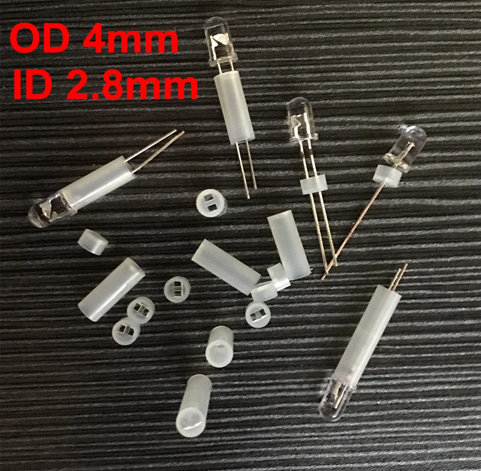 

1000pcs 4*22 4x22 4*24 4x24 OD*L 2 Holes White Cylindrical Round LED PCB Board Mount Support Pillar Isolation Column Hood Spacer