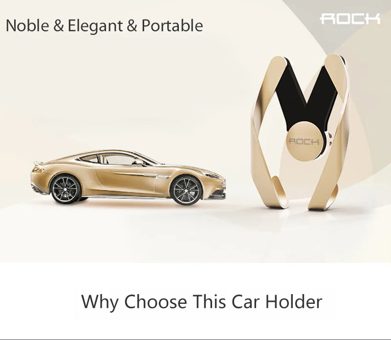 Original Rock Car Mobile Phone Holder Air Vent Mount Stand Adjustable GPS Bracket Holder For iPhone