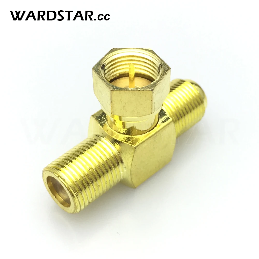 

2pcs/lot T Shape F Type F 1 Male to F 2 Female Triple Splitter 3 Way Adapter T in Series RF Adapter TV Coaxial Antenna Connector