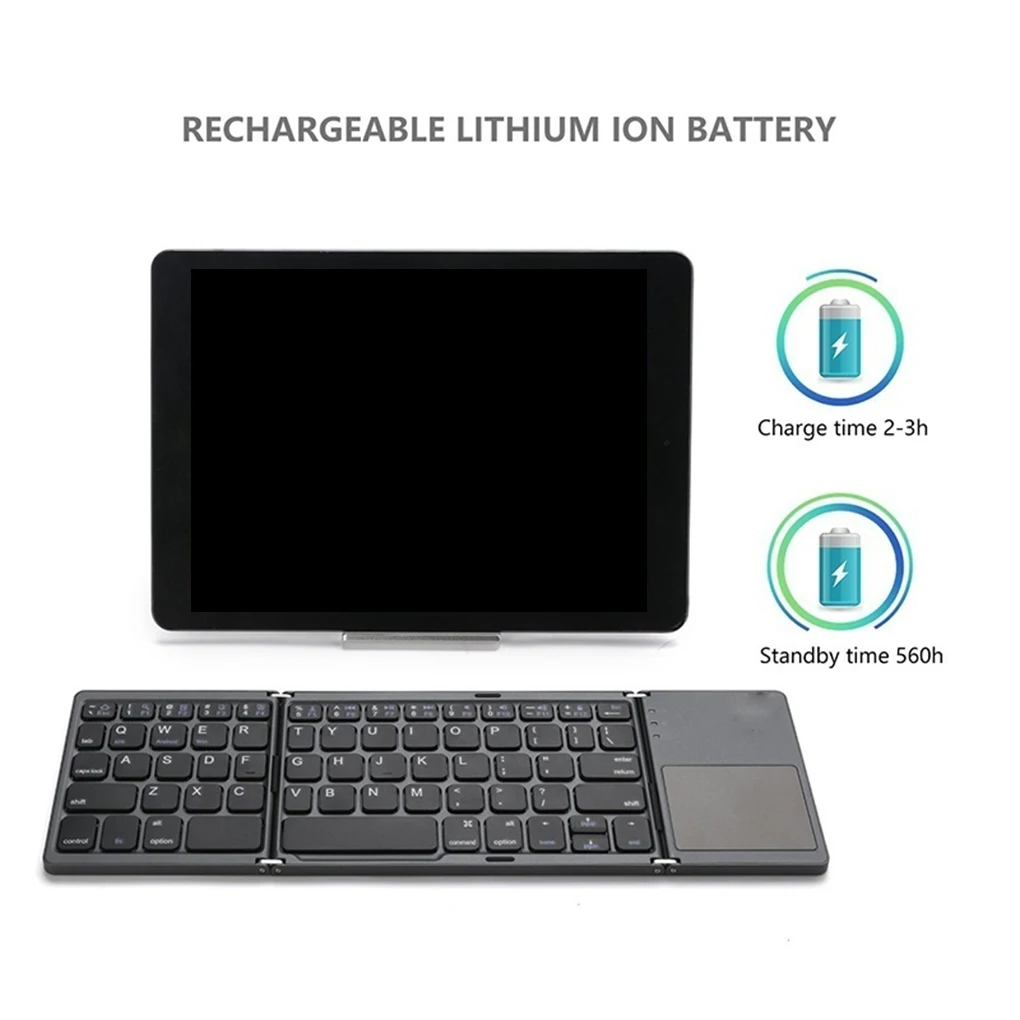Горячая Распродажа Мини Bluetooth USB клавиатура с возможностью зарядки Сенсорная панель Беспроводная складная тонкая клавиатура ПК планшет ноутбук