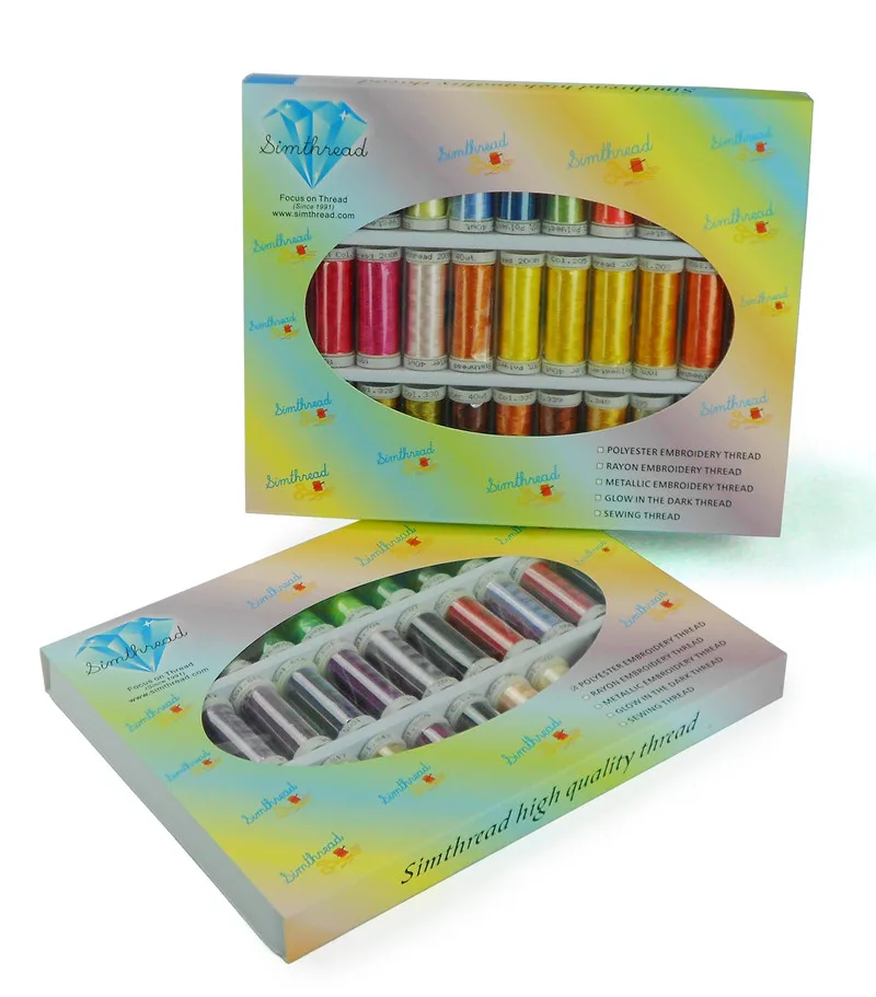 

Simthread 63 Brother Colors Series Polyester Computer Machine Embroidery Thread For Brother Janome 300m*63 / Kit