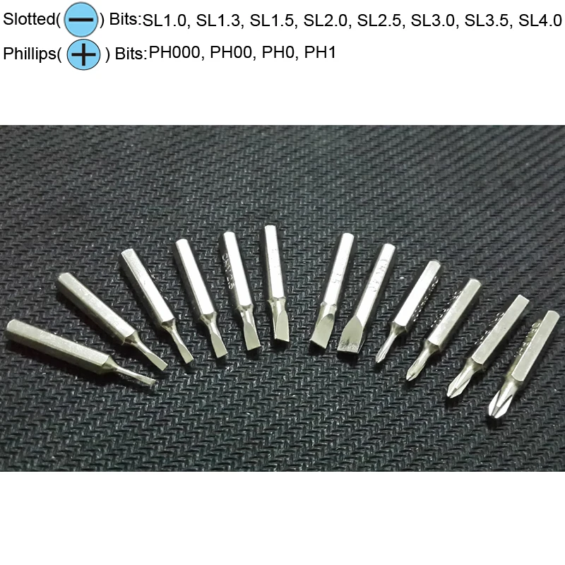 Image of SL1.0, SL1.5, SL2.0 screwdriver bits
