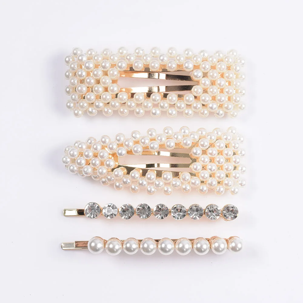

PPG&PGG Fashion Pearl Hair Clip for Women Elegant Korean Design Snap Barrette Stick Hairpin Hair Styling Accessories