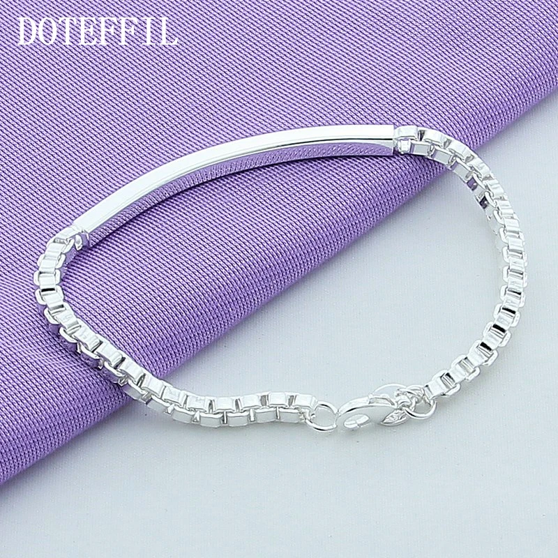 Браслет ювелирные изделия 4 мм коробка 925 цвет серебра талисман браслеты модные роскошные ювелирные изделия браслет