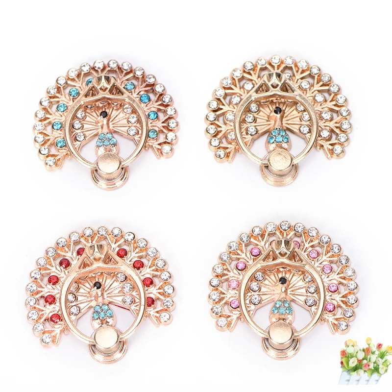 Peacock Shape Shiny Diamond Finger Stand 360 Degree Phone Metal Holder Ring For IPhone 5 6 6s 6plus 6splus 7 For Samsung Huawei