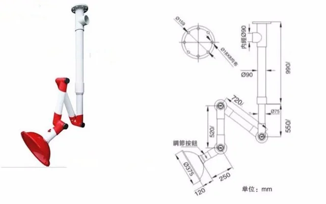 

laboratory three sections of universal suction hood