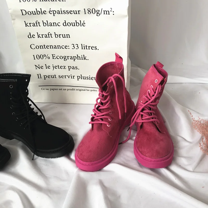GOXPACER/Винтажные ботинки martin; ботинки в британском стиле; женская зимняя обувь; мотоботы на толстом каблуке; обувь с круглым носком в британском стиле