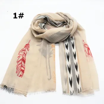 

Hot sale colourful leaf pattern scarf fashion soft viscose cotton shawl scarf Muslim hijabs scarf independence packing 10pcs/lot