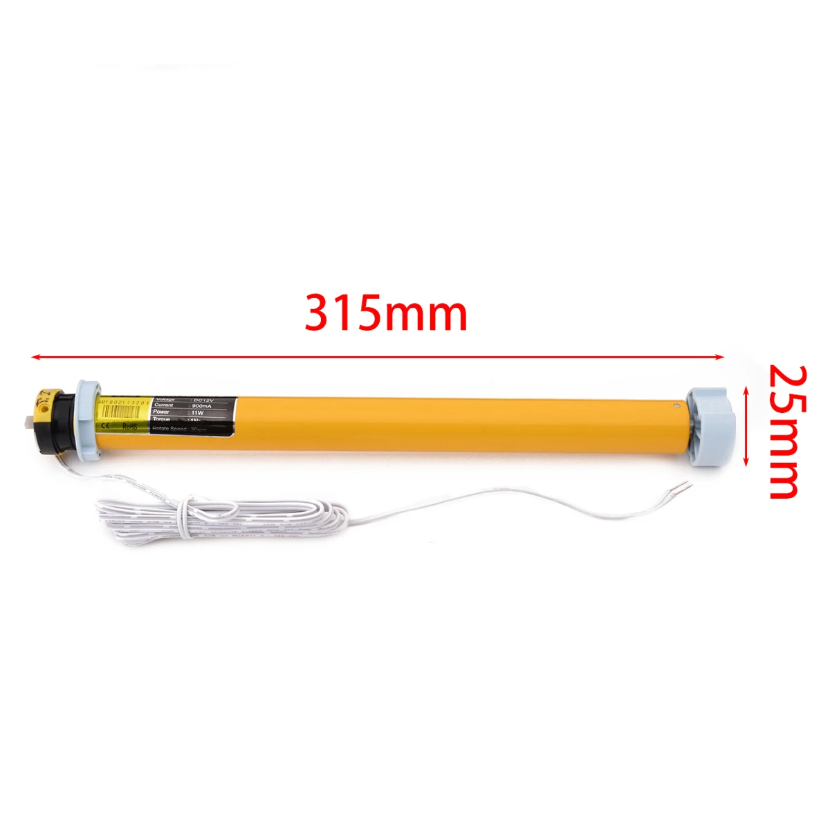 DIY DC 12V 30RPM Electric Roller Shade Motor Kits Blind Shutters Tubular Motor With Hoder Kit Yellow