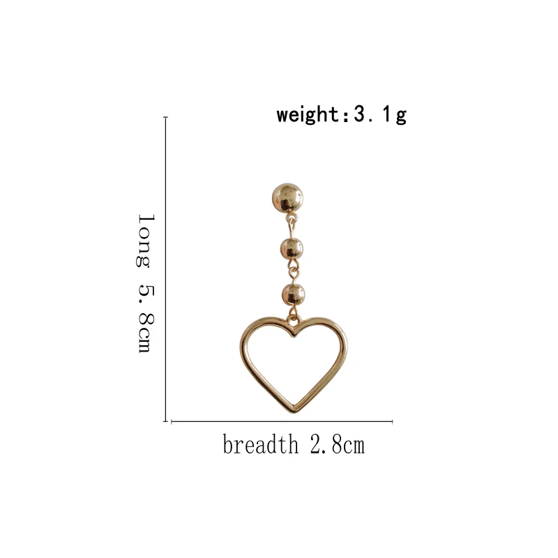 Модные золотые серьги в форме сердца с кисточками, женские милые минималистичные модные серьги в форме сердца для девушек, студенток, женские серьги для женщин