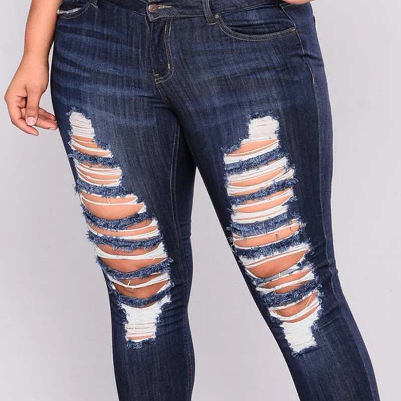 Ladies hole Jeans plus big size, 4XL to 7XL high waist trouser aesthetic,denim mom,jean boyfriend for women,zaraing ankle