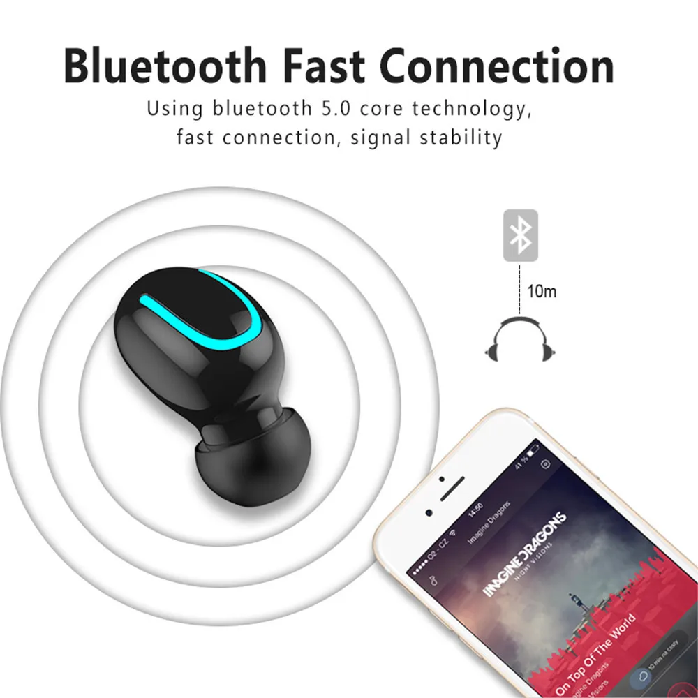 Bluetooth наушники, беспроводные наушники, Bluetooth гарнитура, игровые беспроводные наушники, водонепроницаемые с микрофоном, 1500 мАч, зарядное устройство