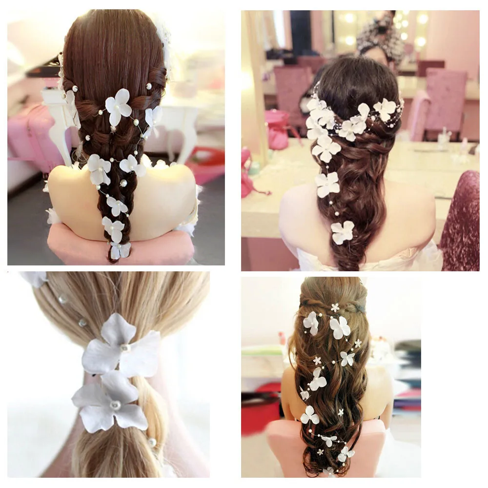 

Women Wedding Flower Wreath headband bridal coroa de flores girls flower crown Flaxen hair flower head Wedding Hair Accessories