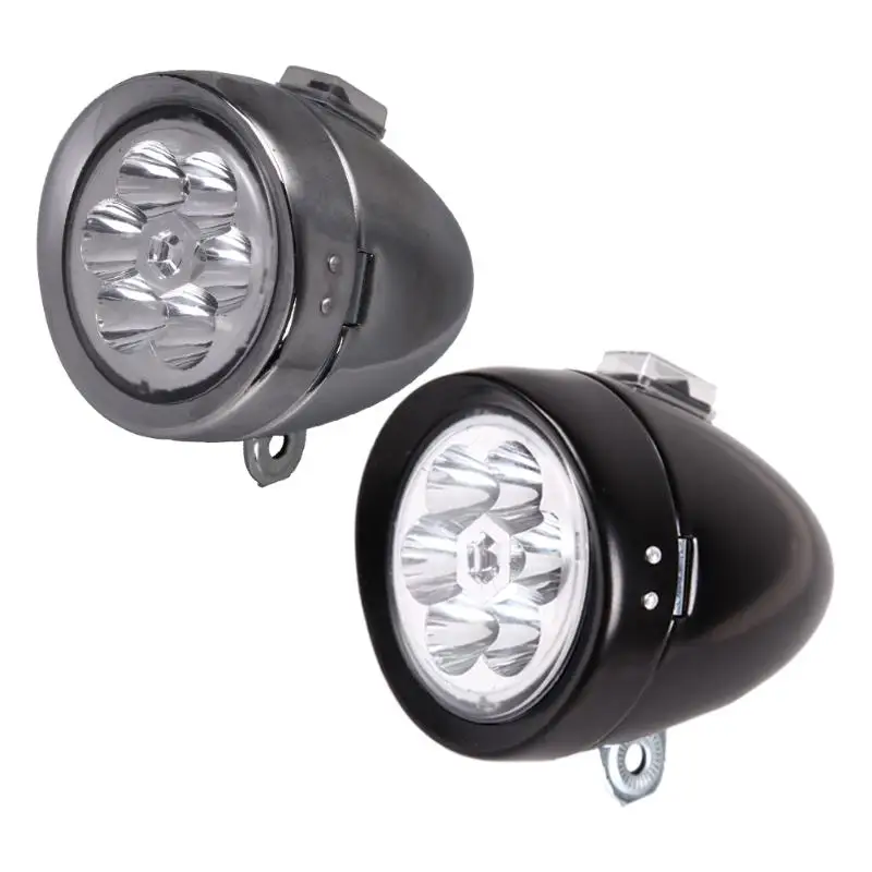 

New Waterproof Bike Retro Bicycle Bike Accessory Front Light Bracket Vintage 6LED Headlight Safety Bicycle Lights Practical