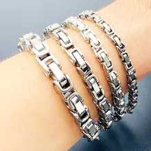 Homens Jóias Pulseira 316 Aço Inoxidável Bizantino Box Ligação Colar Pulseira