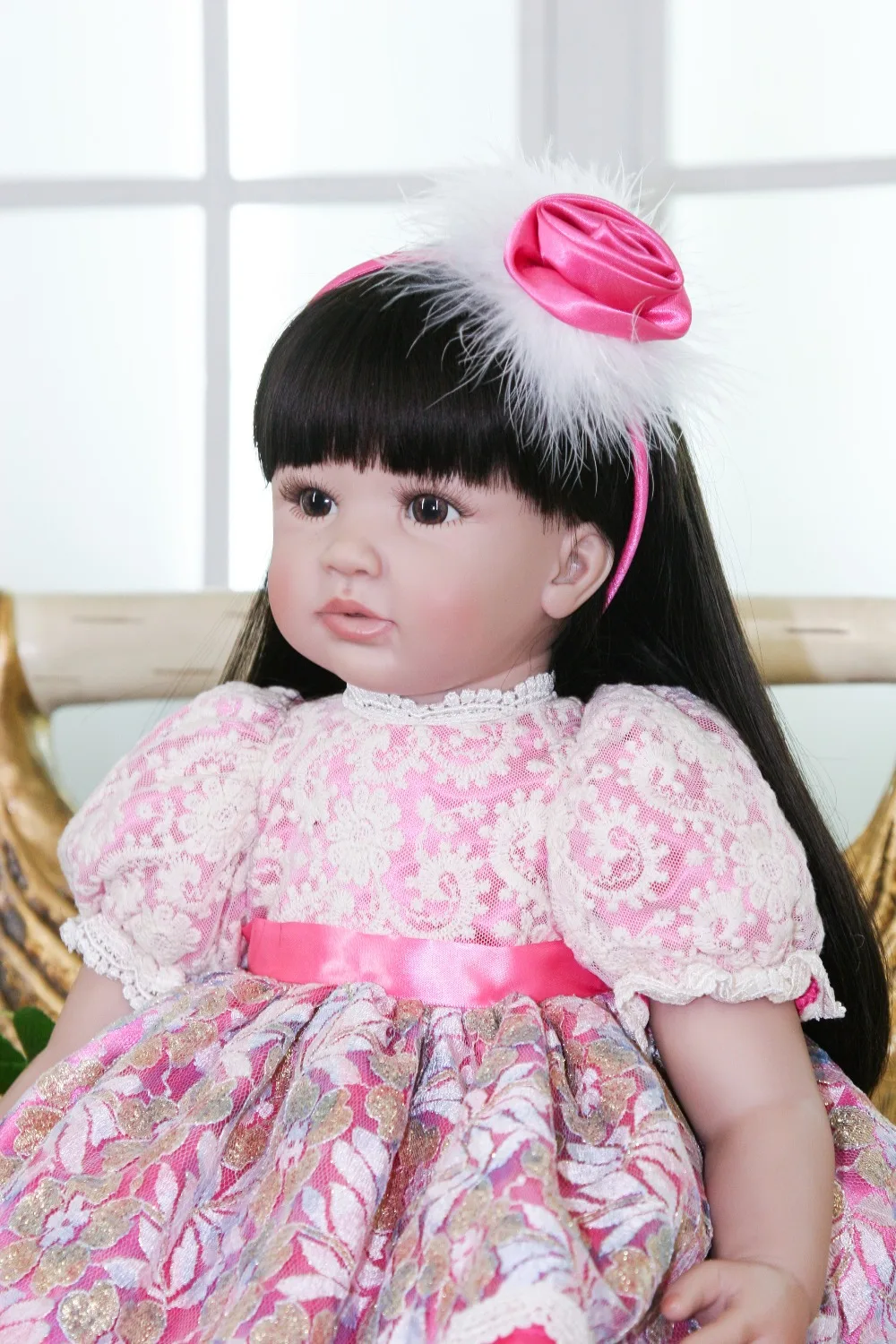 

DollMai Exquisite Bebe reborn toddler princess Girl Handmade Silicone vinyl adorable Lifelike Baby Bonecas Kids toys