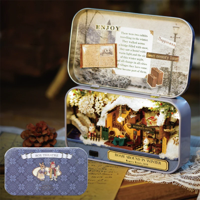 

Miniature Dollhouse 1:12 Girl's Fairy Iron Model Kits Box Toy For 12-15 Year Old Doll House Birthday Gifts Metal DIY BOX THEATER