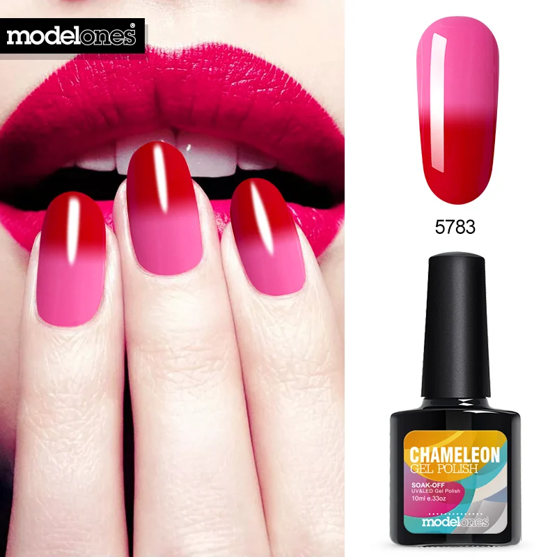 Modelones новейший 57 цветов Блестящий термальный УФ гель для ногтей Замачивание от