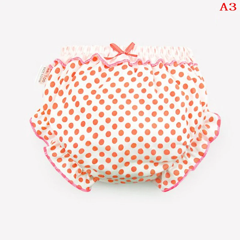 1PCS Cute Stripe Dots Ruffle Panties Kids Girl Infant Baby Cotton Underwear For 0-2T Children Gifts 4 Styles
