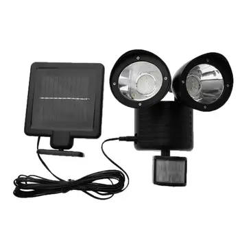 

PIR Motion Sensor Light Waterproof 22 LED Solar Powered Light Double Dural Heads Security Wall Lamp for Outdoor Garden