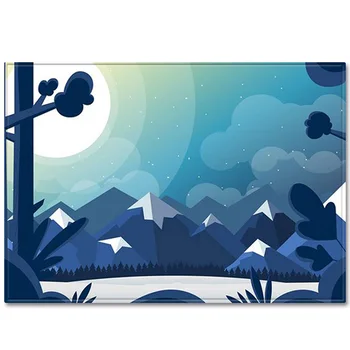 

Animated Style Moon Night Landscape Carpet Block Map European Mat Non-slip Mat Baby Crawling Mat