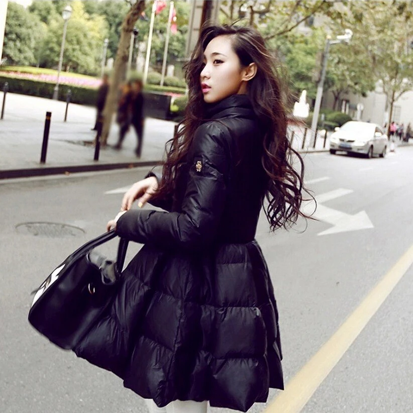 Модная новинка 2020 года теплые женские зимние куртки теплое длинное тонкое пальто