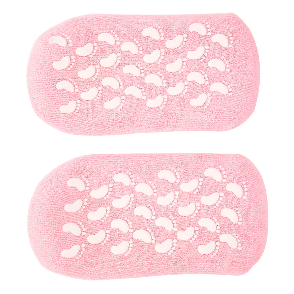 1 пара увлажняющие, смягчающие, восстанавливающие трещины кожи, носки с гелевой подошвой, средство для ухода за кожей ног, спа лечение, носки розового цвета
