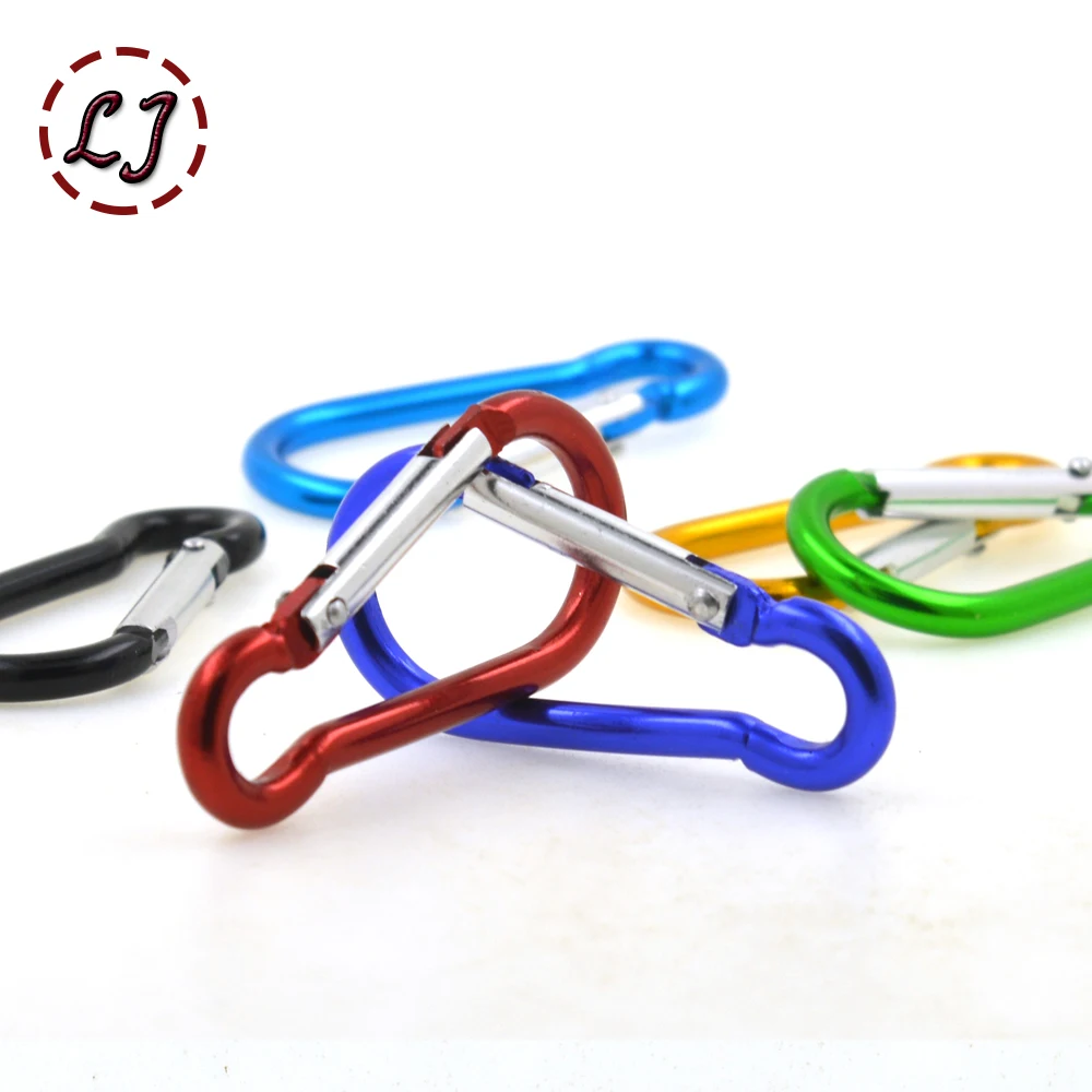 

New 10pcs/lot colorful Aluminum Spring Carabiner Snap Hook Hanger Keychain Travel Kit for Camping Hiking bag belt accessories