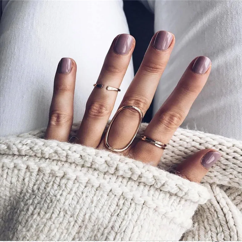 

ahmed 3Pcs/Set Punk Rock Gold Geometric Round Midi Mid Finger Knuckle Rings Set for Women Mid Finger Ring Fashion Jewelry