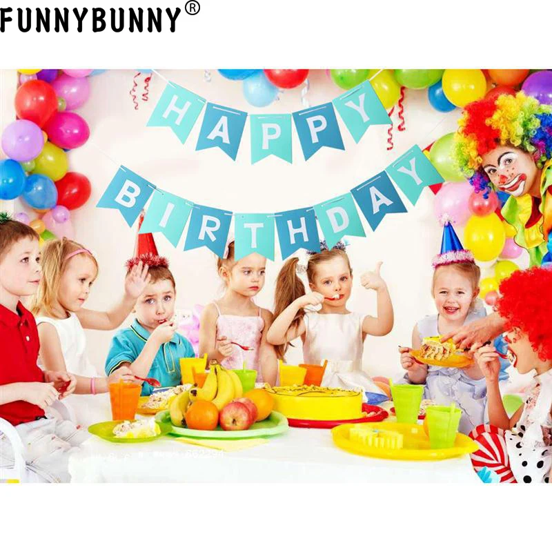 FUNNBUNNY яркий, для дня рождения баннер вечерние флаги буквы формы колокол гирлянды из флажков для детей Товары для детской вечеринки декор