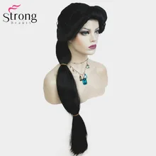 StrongBeauty Косплей парики Жасмин Принцесса длинный черный парик синтетические волосы