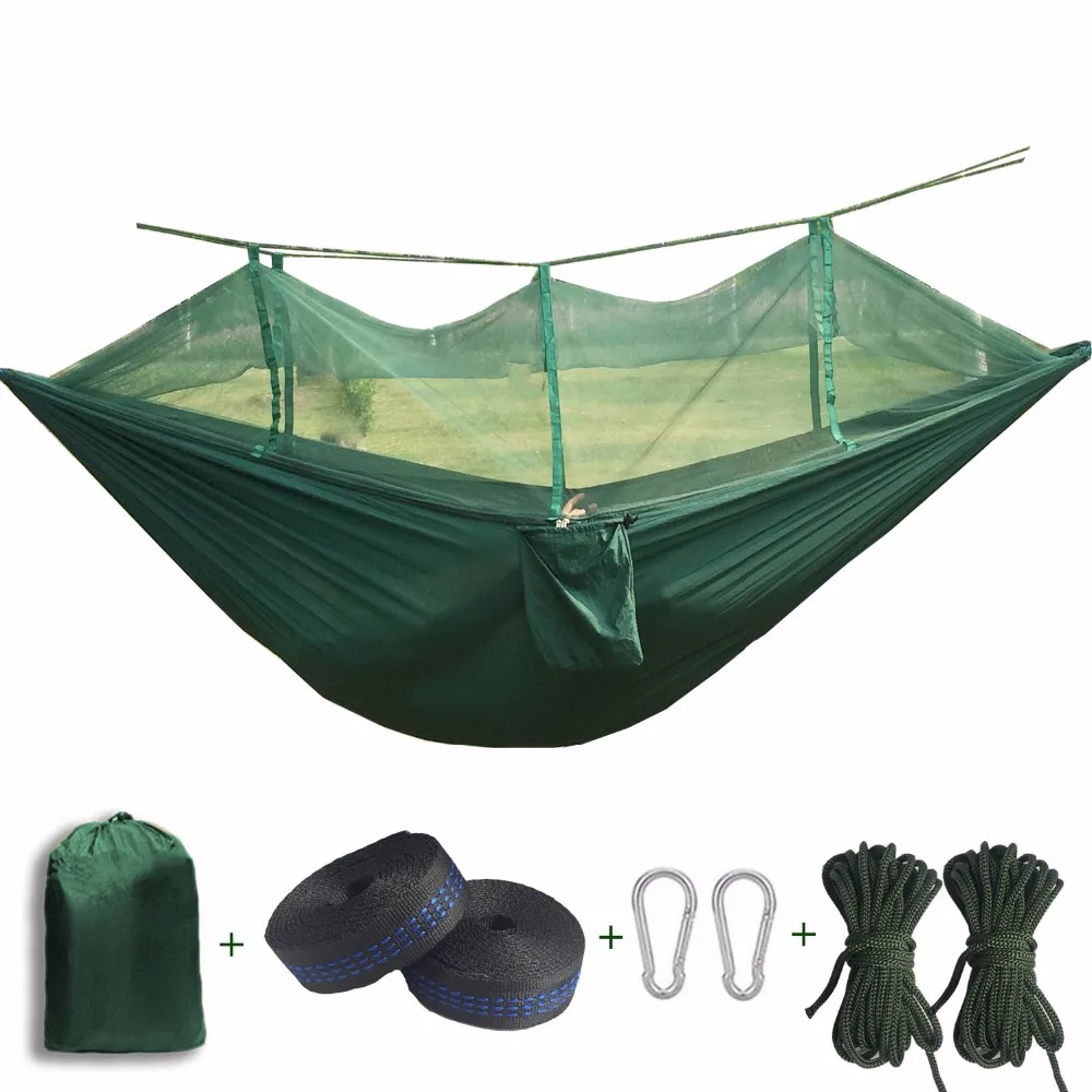 

New Handy Portable Hammock Single-person Folded Into The Pouch Mosquito Net Hammock Hanging Bed For Travel Kits Camping