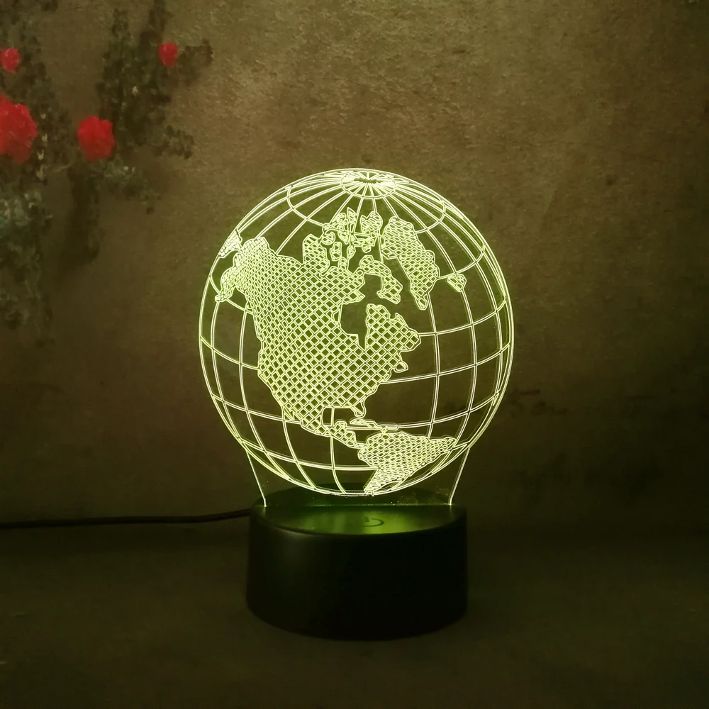 

new 2018 3D LED lava Lampara Earth Globe Map Night Light Bedroom Table RGB Colorful Lamp Child RC Toy Halloween Xmas Gift