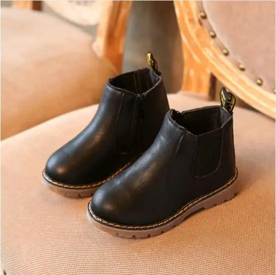 

Boys Martin Boots Spring Autumn Toddler Girls Leather Soft Flat Shoes Kids Casual Sneakers Solid Kids Boots Children Shoes 21-36