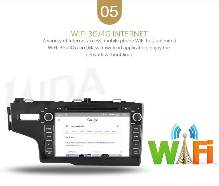 Sale LJDA 1Din Android 9.1 Car Radio For Honda JAZZ FIT 2014 2015 WIFI Car Multimedia Player Stereo GPS Navigation DVD IPS Auto Audio 7