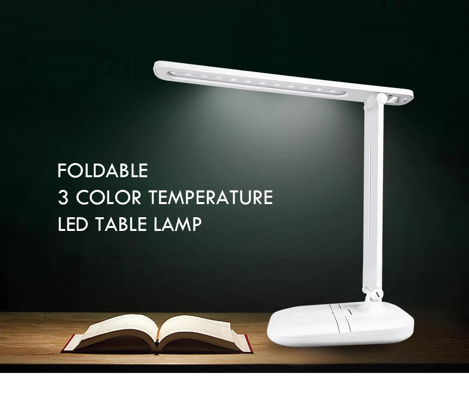 Foxanon светодиодный настольный светильник 3 режима USB Настольная лампа складной аккумулятор светодиодный Настольный светильник перезаряжаемый не щелкающий Настольный светильник для учебы и сна
