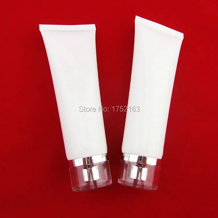 新しい100ミリリットルパールホワイト洗浄ソフトチューブまたはバター ハンドクリームチューブ付きでアクリル銀蓋 プラスチックボトル 化粧品容器 Hand Cream Tube Soft Tubecream Tube Aliexpress