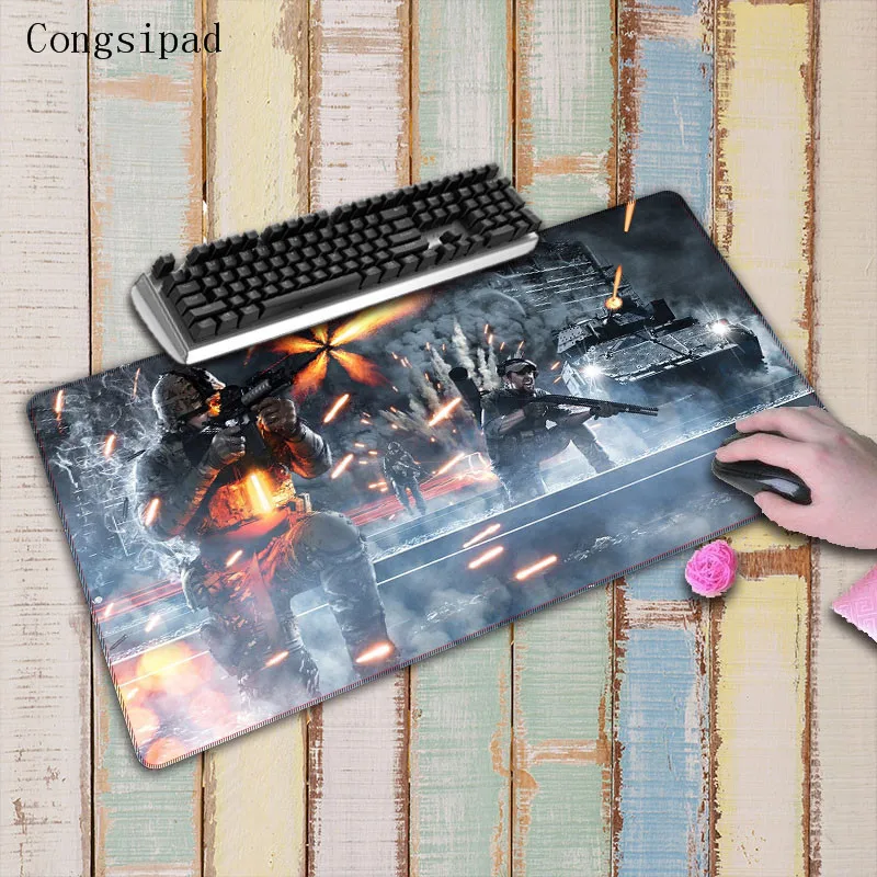 Congsipad Бесплатная доставка Battlefield резиновый коврик для мыши большой замок край