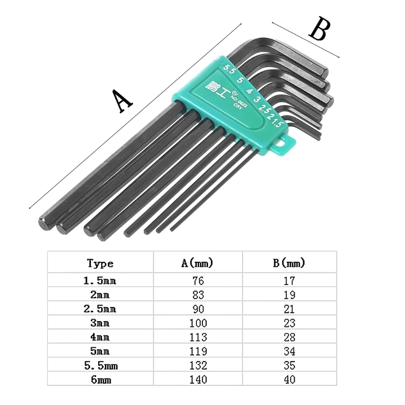 8 шт./компл. 1,5 мм-6 мм шестигранный ключ набор гаечных ключей гаечный ключ для ремонта ручные инструменты